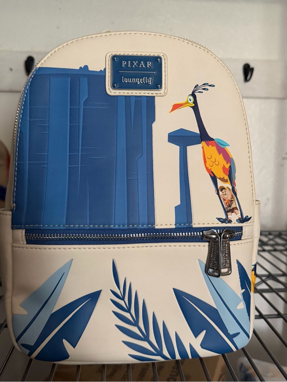 Loungefly Cream & Blue Pixar Mini Backpack with Colorful Bird